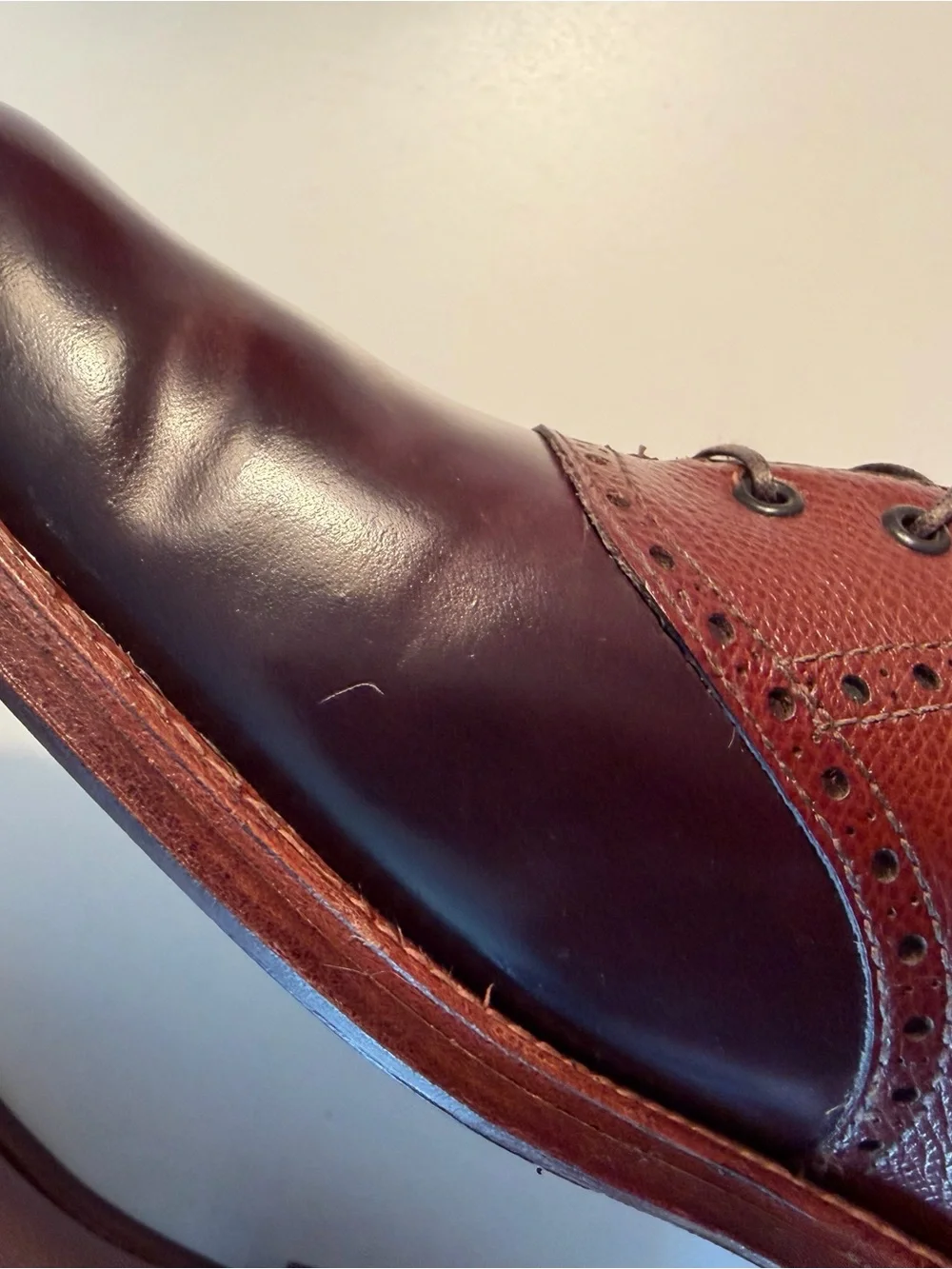 Alden x Leffot Color 8 & Brown Alpine Grain Saddle Shoe Size 10D
